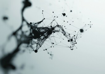 Obraz premium Illustration featuring the DNA and neuron molecule structures linked by dotted lines, representing genetic and chemical compounds