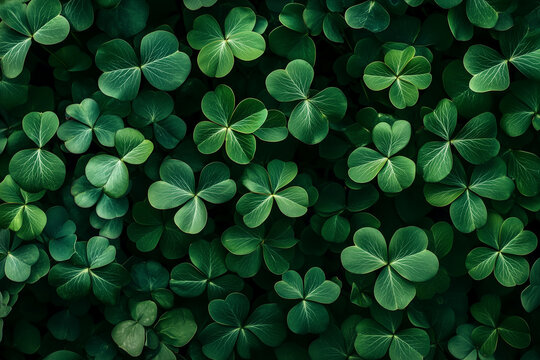 st patrick day clover background, four leaf clover, seamless pattern 