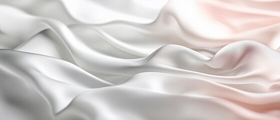 Naklejka premium Elegant Draped White and Pink Silk Fabric