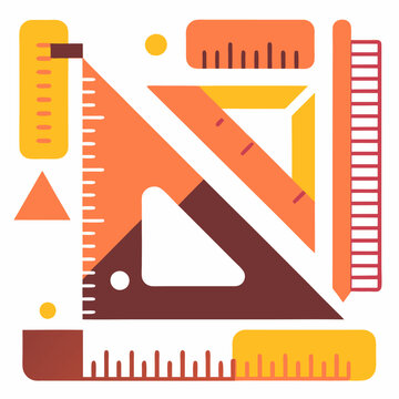 Speed Square Construction Tool Vector Illustration with White Background, Cartoons & Clipart, Speed square tool vector illustration, perfect for construction, DIY, and architecture designs