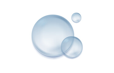 Blue water shapes with floating soap bubbles, ideal for bath and skincare product packaging PNG