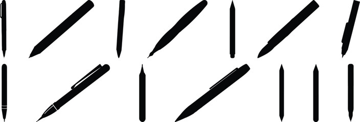 Pen silhouette set vector design big pack of writing illustration and icon