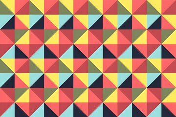 Abstract Geometric Pattern Colorful Triangles, Repeating Design, Modern Art. Generative AI