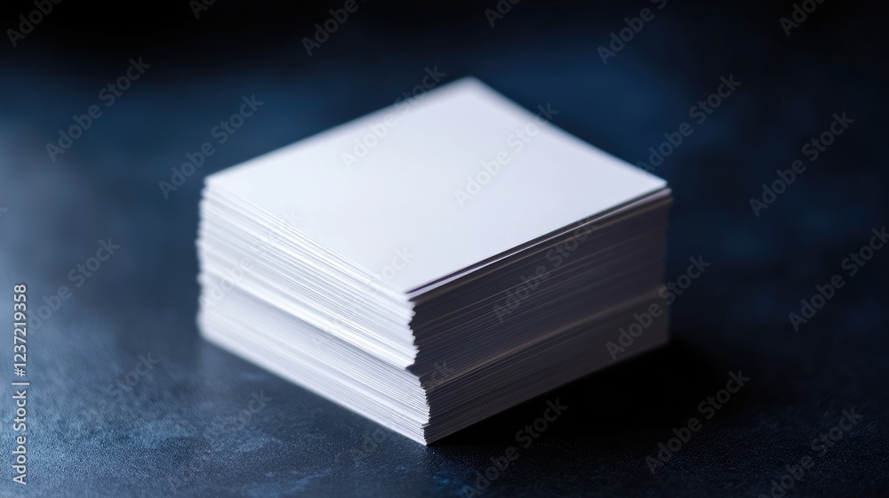Poster professional networking concept with a stack of business cards.