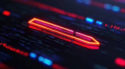 Obraz premium Abstract Digital Background with Neon Lines and Patterns