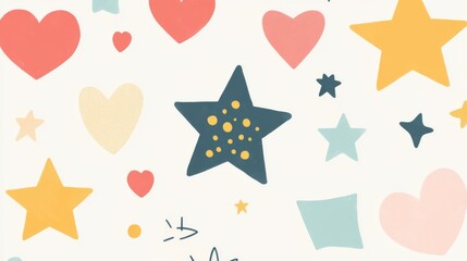 Cute Colorful Shapes Pattern Design for Kids