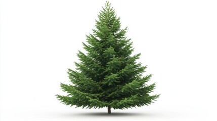 Obraz premium Lush green christmas tree isolated on white background perfect for holiday decorations