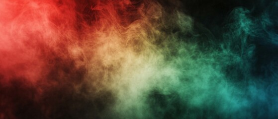 Abstract Colorful Smoke Swirling In Dark Background