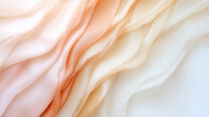 Fototapeta premium Soft Peach and Cream Fabric Draped Elegantly