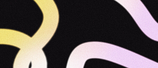 Abstract grainy background, pink yellow color gradient pastel curly shapes, dark retro banner poster, event invitation backdrop design