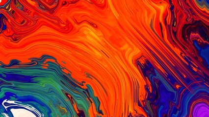 Abstract Vibrant Swirls of Color Fluid Acrylic Painting Texture