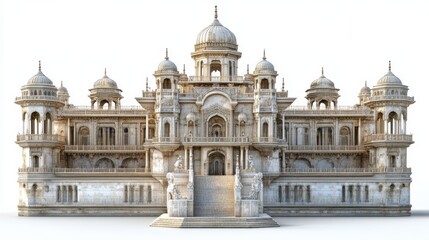 Fototapeta premium Majestic ornate palace with intricate architecture and grand stairs