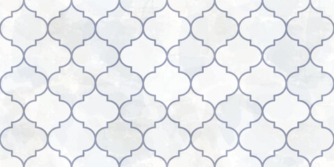 Moroccan Seamless Pattern. Turkish Mosque Window Shape. Arabic Mosaic Watercolor Ornament Background. Eid Mubarak Muslim Decoration. Ramadan Kareem Islamic Illustration