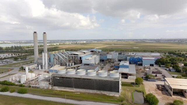 Doral trash incinerator 4k aerial