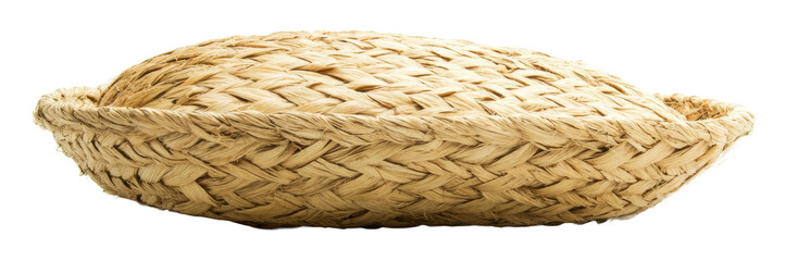 Natural woven basket for storage and decoration isolated on transparent background