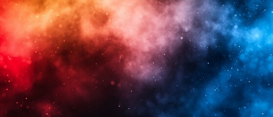 Obraz premium Abstract Cosmic Nebula Red Blue Smoke Background