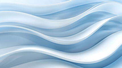 Obraz premium Abstract waves in soft blue tones, creating a serene and calming visual effect.