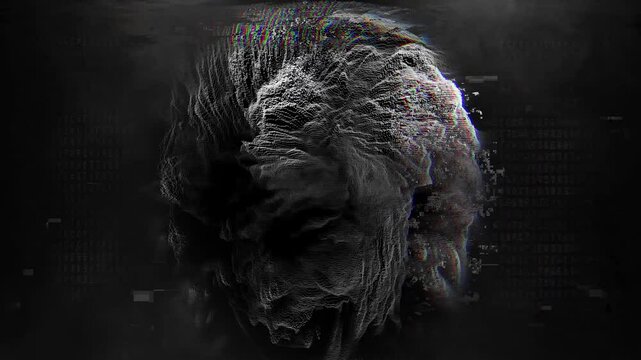 Bad AI chat bot glitch malware hacker in latent space 4K resolution
