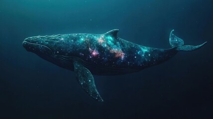 Fototapeta premium Majestic cosmic whale swimming through an ocean of stars