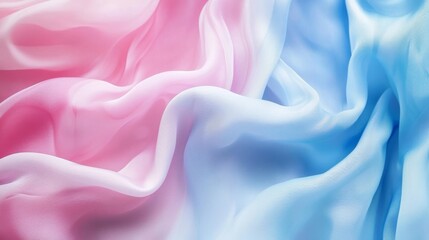 Obraz premium Delicate Gradient Fabric Texture - Soft Pink and Blue Ombre