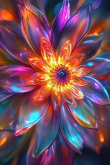 Purple and orange digital painting on gray background.