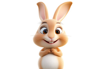 rabbit on a white background, rabbit on a blank white background, a rabbit, bunny, cute rabbit, white background, copy space for add text, 3d rendering, 3d, vector, AI generative