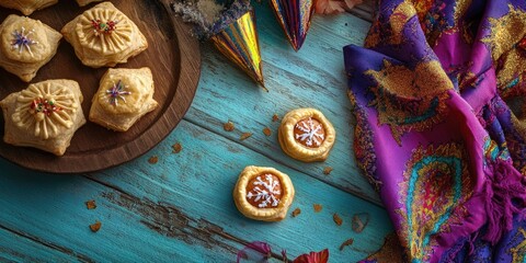 South Asian-style pastries with intricate designs and sweet fillings, often made for festivals or celebrations.