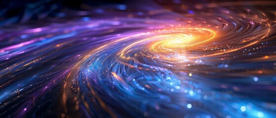 Obraz premium Luminescent Energy Dance: A Vibrant Rendition of Dynamic Particle Flow in Abstract Art Form