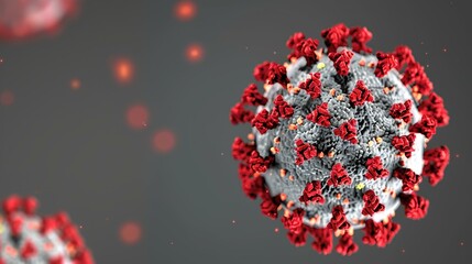 Explore the intricate details of the COVID virus cell, showcasing its impact on public health and safety.