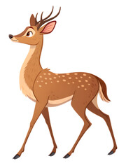 Deer walks gracefully through a forest during the day, embodying the beauty of nature in a vibrant ecosystem filled with life Transparent PNG