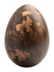 Naklejka premium Unique brown decorative egg with textured finish isolated on transparent background