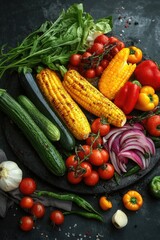 Fresh, vibrant produce with herbs