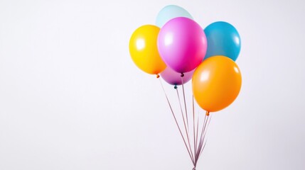 Colorful celebration balloons against a clean white background, Modern lifestyle scene, Vibrant style