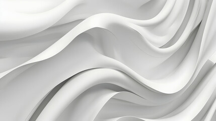 Obraz premium Abstract white fabric with flowing folds and gentle curves.