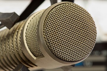 Fototapeta premium Professional studio microphone in a close up