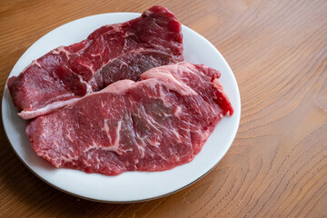 raw meat on a plate