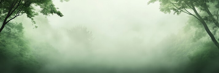 Obraz premium Fog entering lush green forest on a misty morning