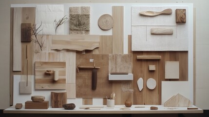Natural Material Texture and Color Palette Mood Board