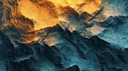 Abstract Digital Landscape of Vivid Mountains and Hills
