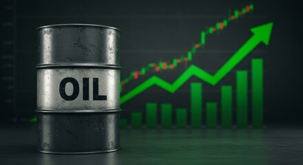Oil price goes up concept Oil barrel 