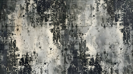 Abstract textured artwork in shades of black, gray, and white.