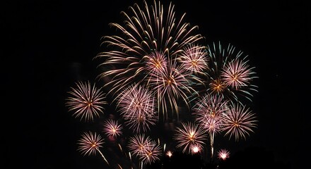 Abstract firework background with free space for text