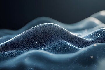 Digital Waves Flowing, Abstract Data Visualization, Futuristic Technology