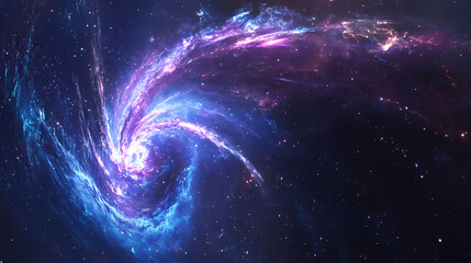 Fototapeta premium Vibrant nebula-inspired swirls of electric blue and purple hues evoking a sense of cosmic wonder, perfect for adding. Euphoric Fantasy. Illustration