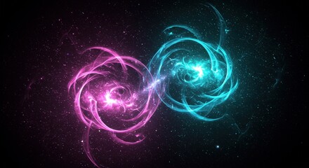 Luminous abstract with cosmic swirling lights