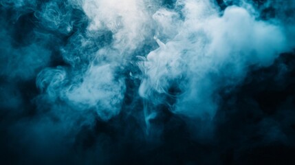 Mystical Blue Smoke Abstract Background