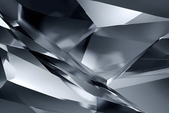 Abstract Shiny Geometric Shapes: Silver, Gray, Design