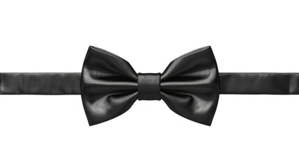Elegant black bow tie isolated on transparent background
