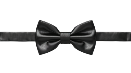 Elegant black bow tie isolated on transparent background