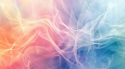 Fototapeta premium Abstract colorful smoke-like patterns blending in soft hues.